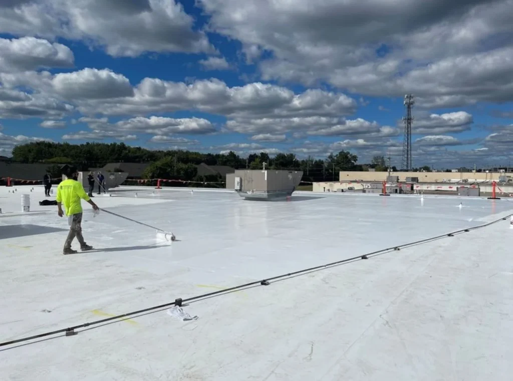 Commercial roof coatings